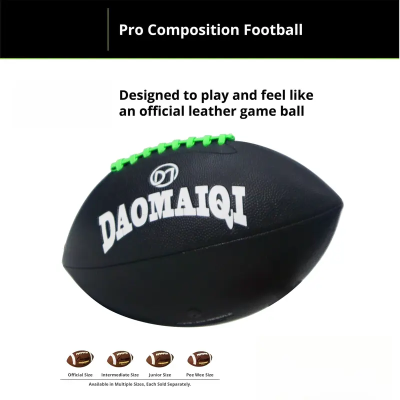 American Football, 1 Count Standard Professional Match Rugby Ball, Hygroscopic PU Leather Classical Football, Ball Sports Equipment for Adults 3