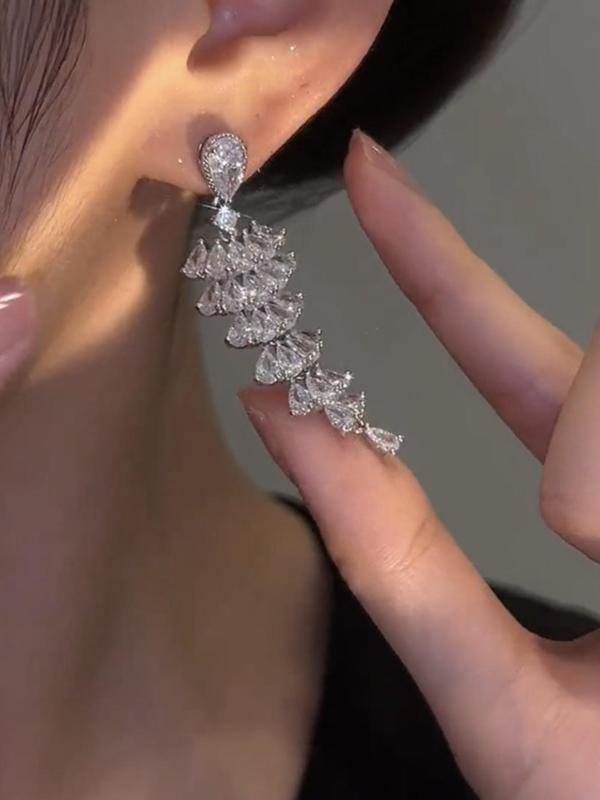 Women's Elegant Artificial Crystal Decor Dangle Earrings, Exquisite Trendy Drop Earrings, Fashionable Jewelry for Women for Daily & Party Decoration 3
