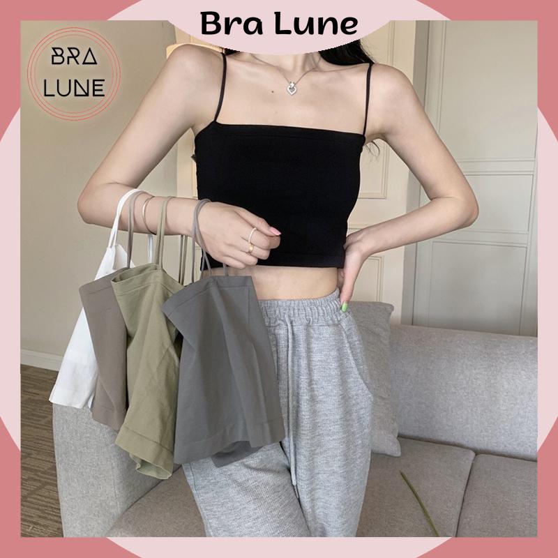 Áo bra nữ cotton co dãn mút mỏng BRALUNE, áo ống nữ sport dây mảnh cá tính mã 603 Tập Thể Dục