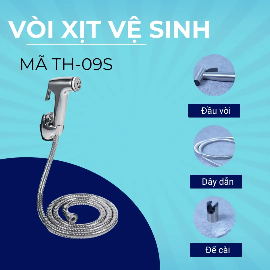 Bộ vệ sinh inox TH-09S của TP Home cho nhà bếp và phòng tắm