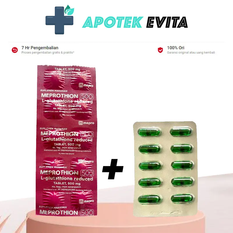 Meprothion 500 + Proxidan 400 Suplemen Kulit Cerah Kencang 1 Strip 0