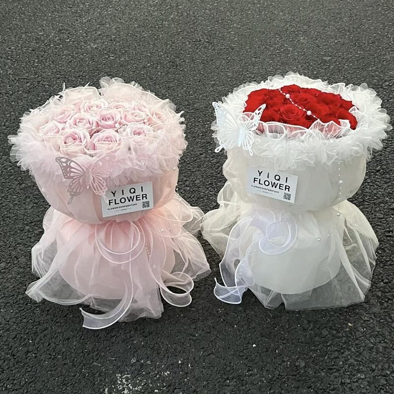 bó hoa trụ tròn công chúa 20 bông sáp thơm bền màu lâu. quà tặng 20/10