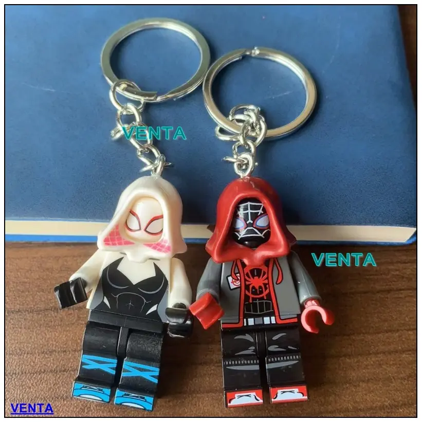 Compatible with LEGO Spider-Man Miles  Gwen keychain school bag pendant backpack pendant (PY)