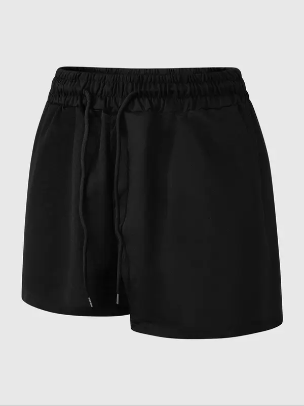 Women's Solid Color Drawstring Waist Shorts, Casual Comfy Breathable Shorts for Summer, Ladies Bottoms for Beach Vacation 6