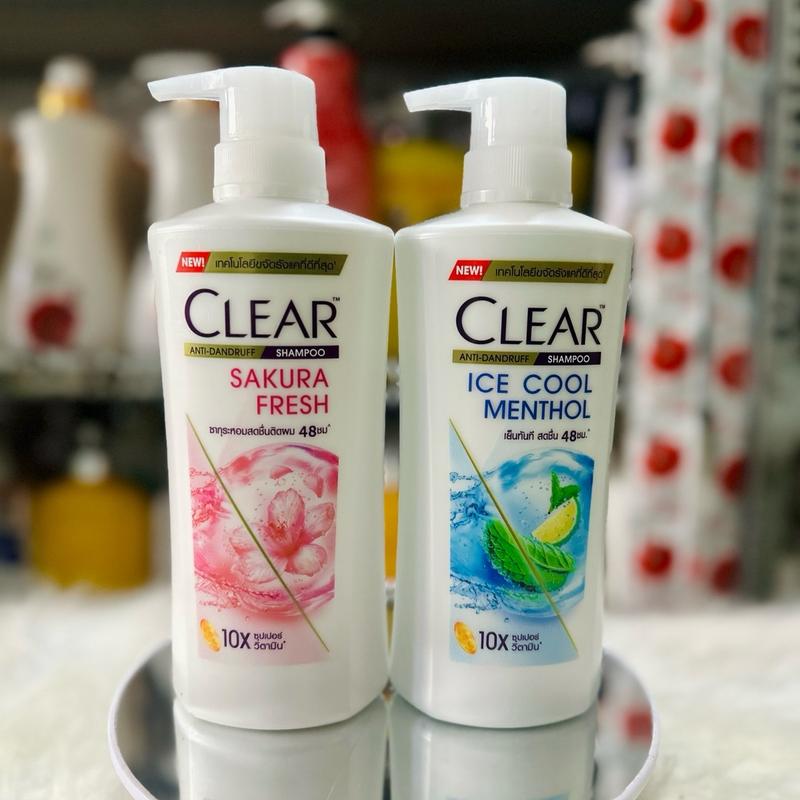 (Combo 2Chai ) 1Chai Dầu  Gội CLEAR  Hoa Anh Đào Thái Lan 400ml + 1Chai Dầu Gội CLEAR Bạc Hà Thái Lan 400ml