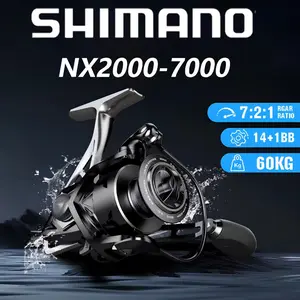 Reel Pancing Spinning NX2000-7000 MAX Drag 60kg 7.2:1 Mesin Casting Murah CNC Handle Spinning Rod