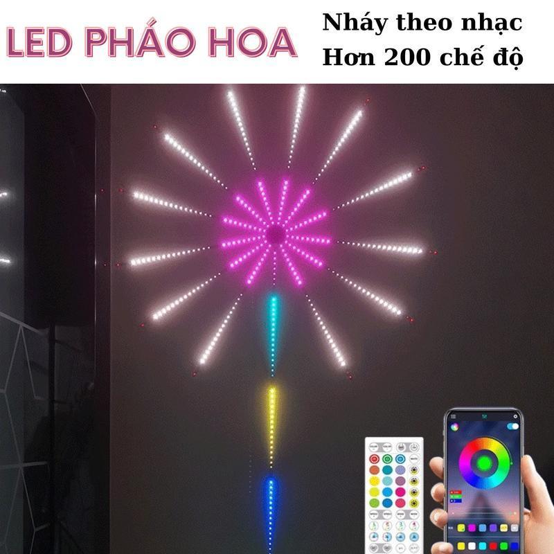 Đèn Led Pháo Hoa Size Lớn Cảm Biến Âm Thanh Theo Nhạc Hiệu Ứng Pháo Hoa Ánh Sáng Chân Thực Mẫu Mới 2024