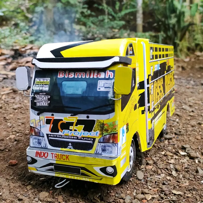mainan anak miniatur truk bos kecil/truk oleng parah Set Hadiah Pendidikan Toy Kayu 2