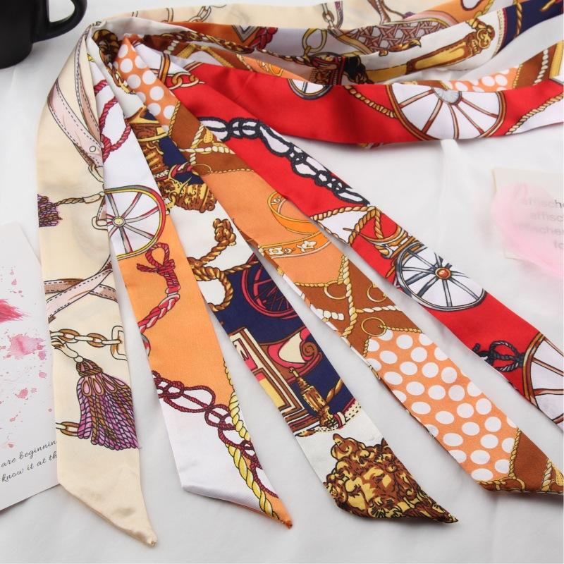 Product Introduction of Hot Sale Classic Retro Decorative Slim Narrow Scarf for Bag Handle Wrapping Small Ribbon Scarf Ladies Neck Scarf 2