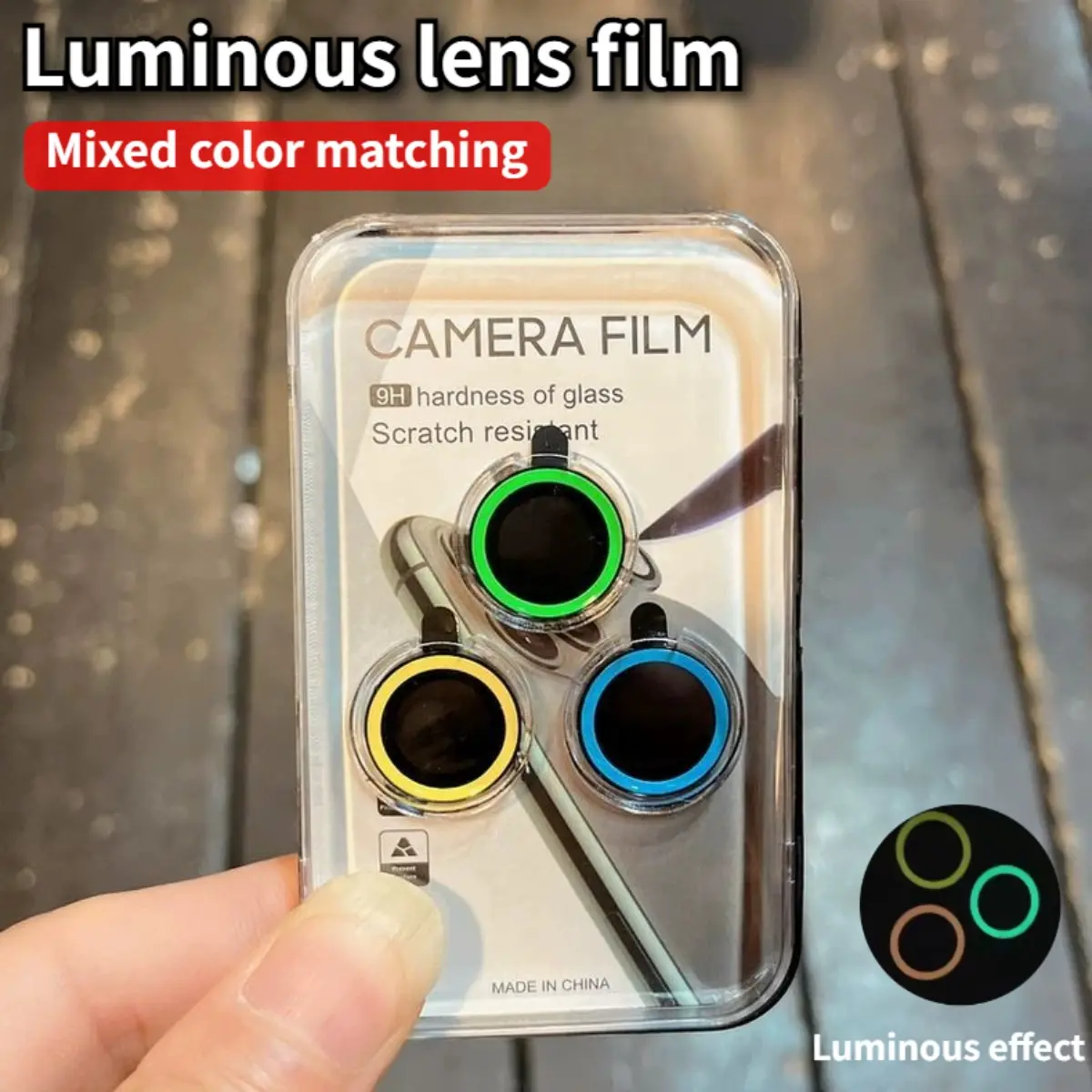 Noctilucent Camera Lens Protector For iPhone 15 14 11 12 13 16 Pro Max ...