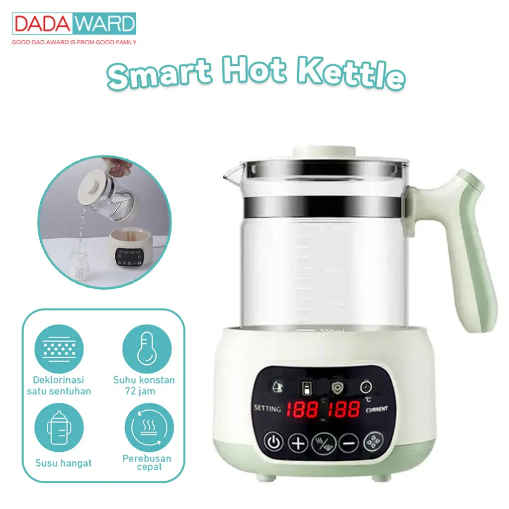 DADAWARD Smart Kettle 1.3L Constant Temperature Pot Electric Kettle Warm Penghangat Susu Teko Listrik Baby Formula Kettle Electric