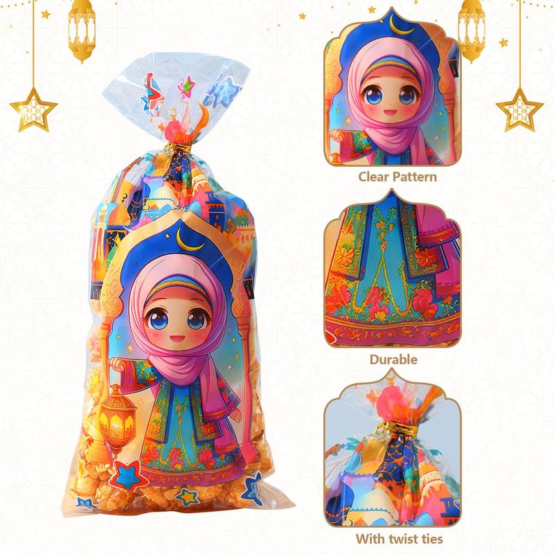 Ramadan Gift Bag, 50pcs/set Islamic Architecture & Character Pattern Gift Bag, Gift Wrapping Supplies for Ramadan & Eid & Festival 4