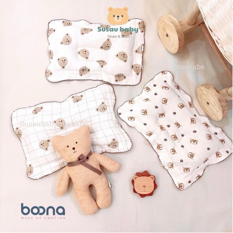 Gối Lõm Xô Musllin Cao Cấp Cho Bé 0-4m Gối Ngủ
