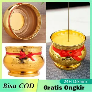 【Dikirim dlm 24jam】 3.5/5inch Hiolo Tempat Hio Emas Kuningan / Hio Dupa Kuningan / Hiolo Tempat Dupa Hio Emas ( zhou chai jing bou)