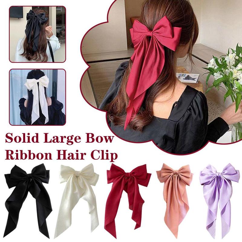 Product Introduction of Korea Elegant Long Bow Hairpin Large Ribbon Hair Clip Ribbon Clip Bow Grip Floating Braid Clip S2H9 21