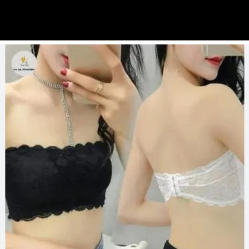 Áo lót Nữ - áo ống - Áo bra Ren quây ngang có sẵn mút lót có Màu Trắng . màu đen , màu da