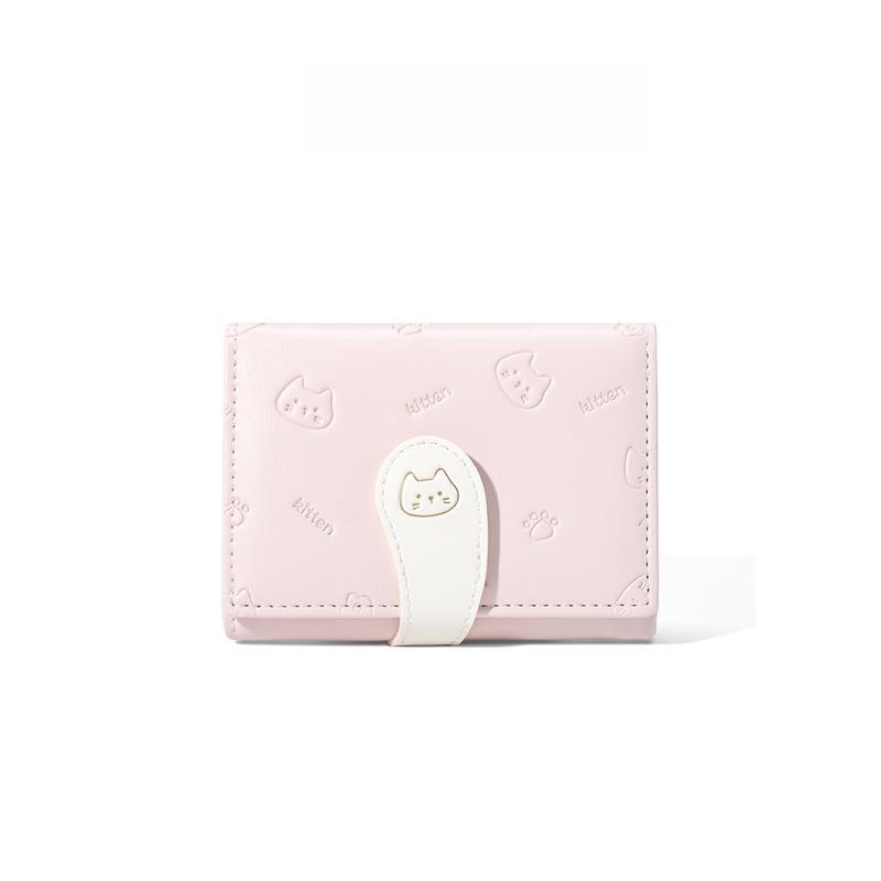 Ví Nữ Phong Cách Hàn Quốc Mới Thiết Kế Đuôi Mèo Dễ Thương Ngắn Có Khóa Kéo Gấp Ba Lần No.1760 ví gấp 3 cho nữ