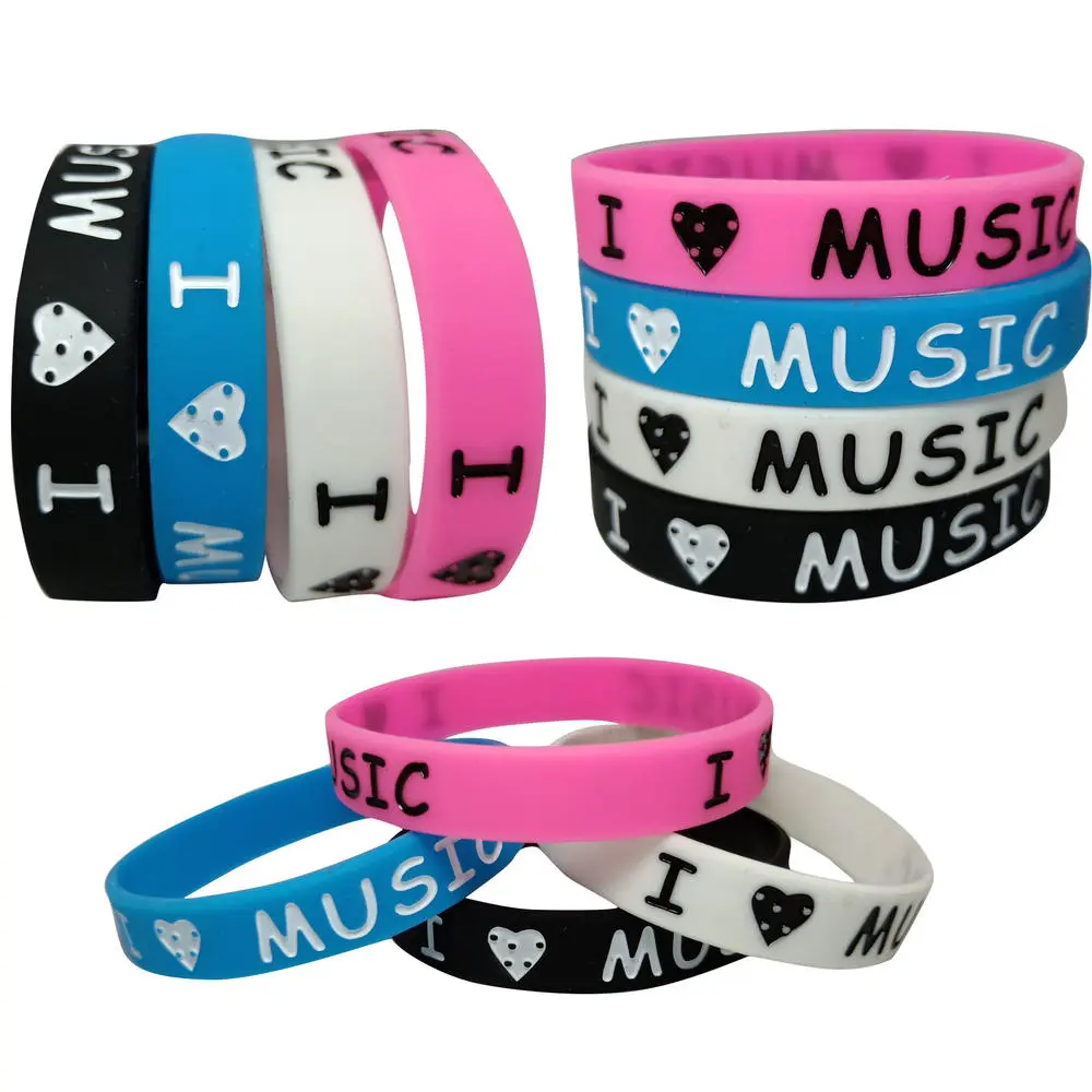 Silicone Music Wristband for Rock Concert Fans Adjustable