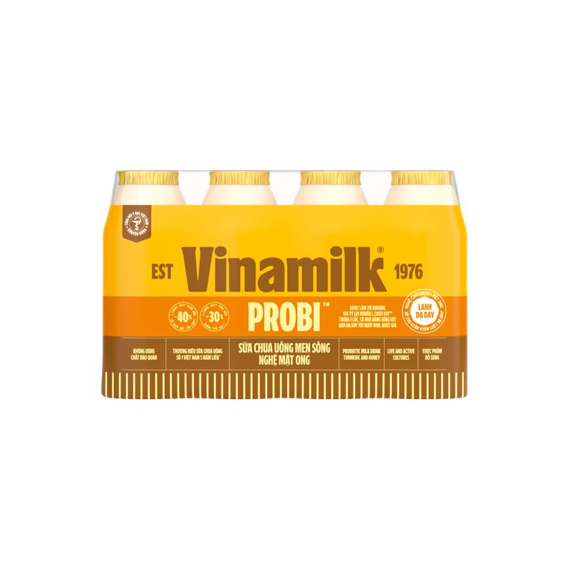  CHỈ GIAO THÀNH PHỐ LỚN TRONG 10KM  3 lốc Sữa chua uống Probi mật ong và curcumin từ nghệ -chai 130ml  12 chai  