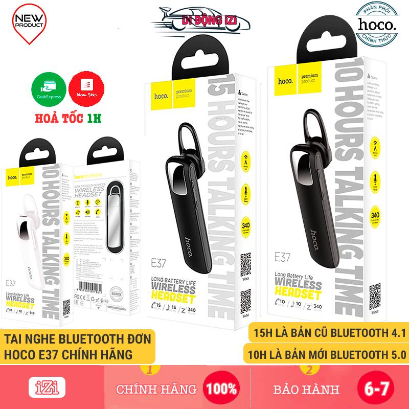  Tai Nghe Bluetooth 1 Bên Có Mic 15H 10H Hoco E37 - Tai Nghe Không Dây Bluetooth V5.0 Pin Trâu Thời Gian Chờ 340H  CHÍNH HÃNG  