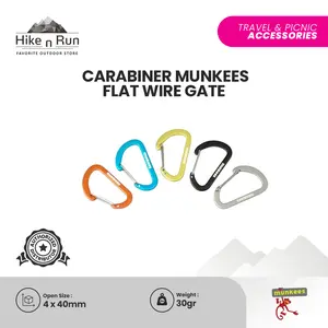 Munkees Carabiner Premium Flat Wire Gate 4cm 3251