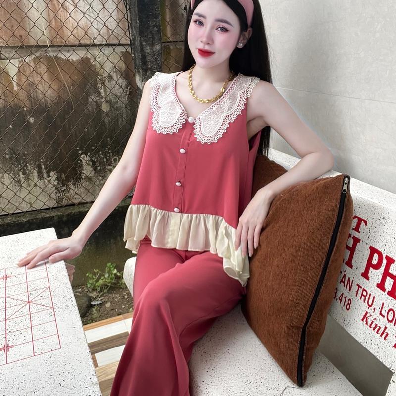 Set bộ quần áo cổ ren baby doll (có túi) TY2047 Thư Ying Shop