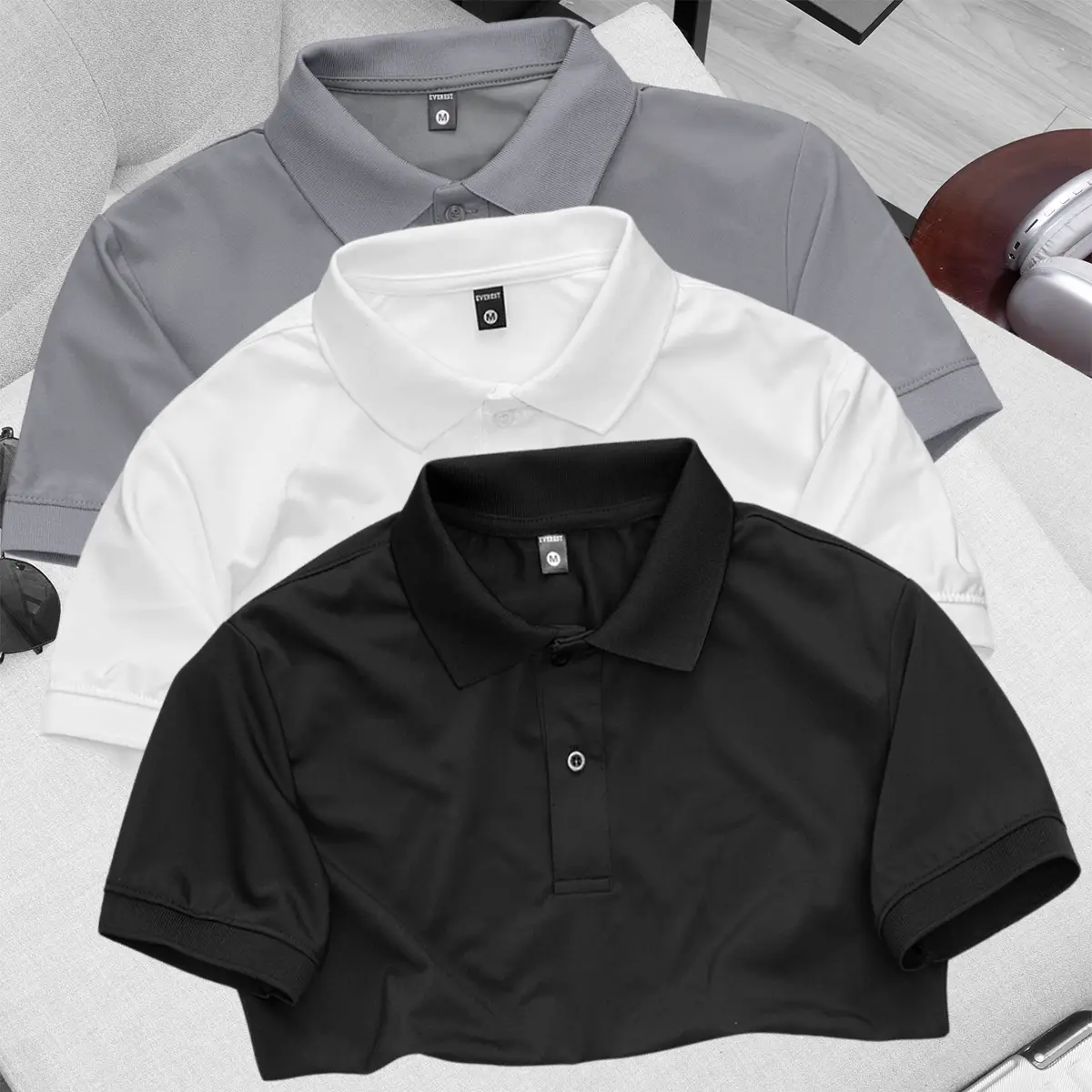 Bộ 3 Áo Thun Polo Nam Everest Vải Cá Sấu Co Giản 4 Chiều Nhiều Màu Menswear Shirt