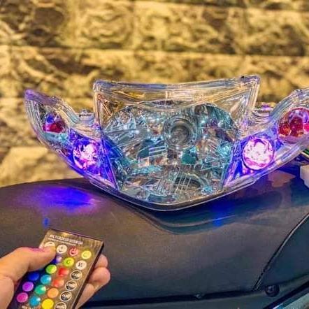 Pha đèn Si helo có demi remot lắp sirius 50-110cc