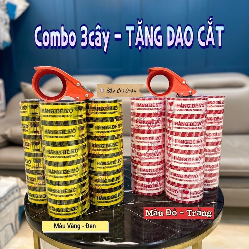   Rẻ-Tặng dao cắt  3Cây Băng Keo Hàng Dễ Vỡ 