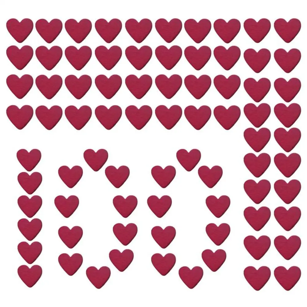 100Pcs Creative Red Valentine's Day Wood Hearts Decor Mini DIY Heart Shape Cutouts Decor Wedding Festival Love Craft Pieces Couple Gifts