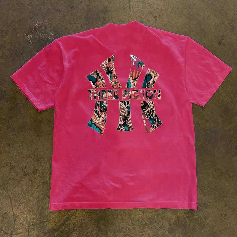 American retro Style T-shirt Oversize Trendy ins PIGPON print | Kaos Wanita Putih | Metallica Kaos pria dan wanita T-shirt Unisex 6