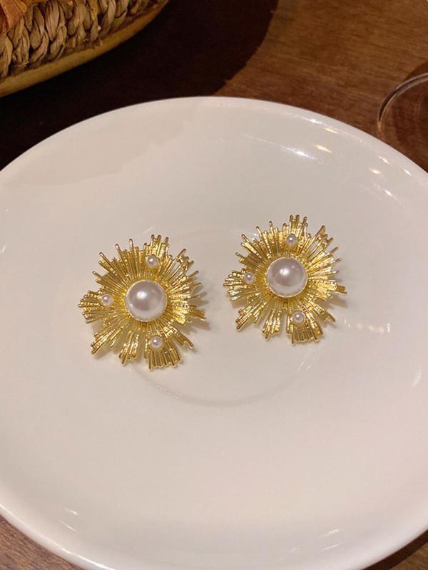 Flower Design Earrings, Fashionable Jewelry for Women, Daily Clothing Decor, Trendy All-match & Exquisite Jewelry for Birthday Gift 5
