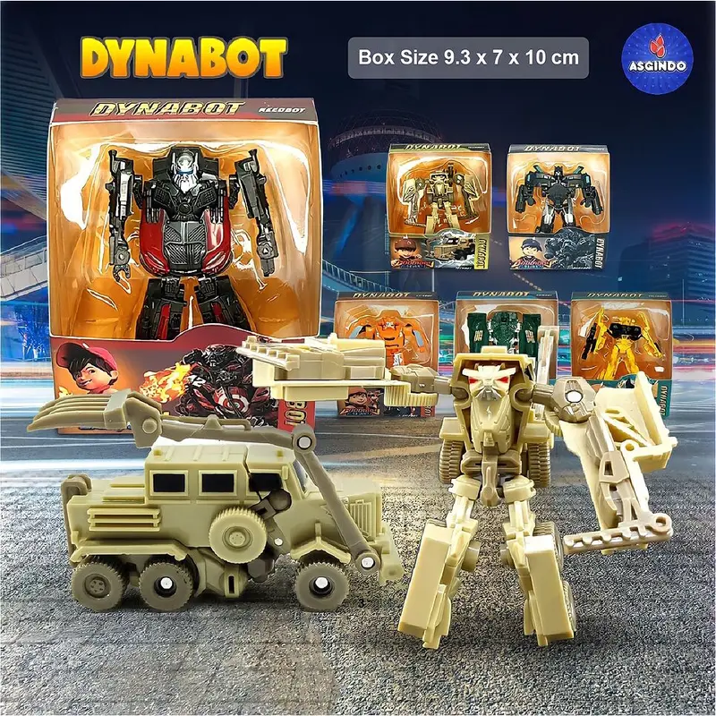 ( BISA COD ) PROMO Mainan Anak Laki Laki Dynabot Robot Transformer Bisa Berubah Menjadi Mobil Mobilan / Truck TrukTempur SNI Murah 3