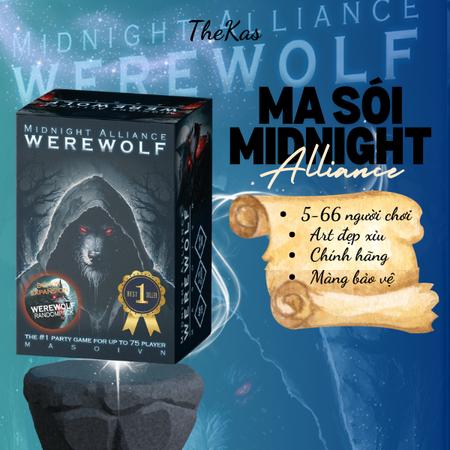  Bộ Bài Ma Sói Midnight Alliance 66 lá phiên bản Việt Hoá  60 lá cơ bản + 6 mở rộng nhân vật  
