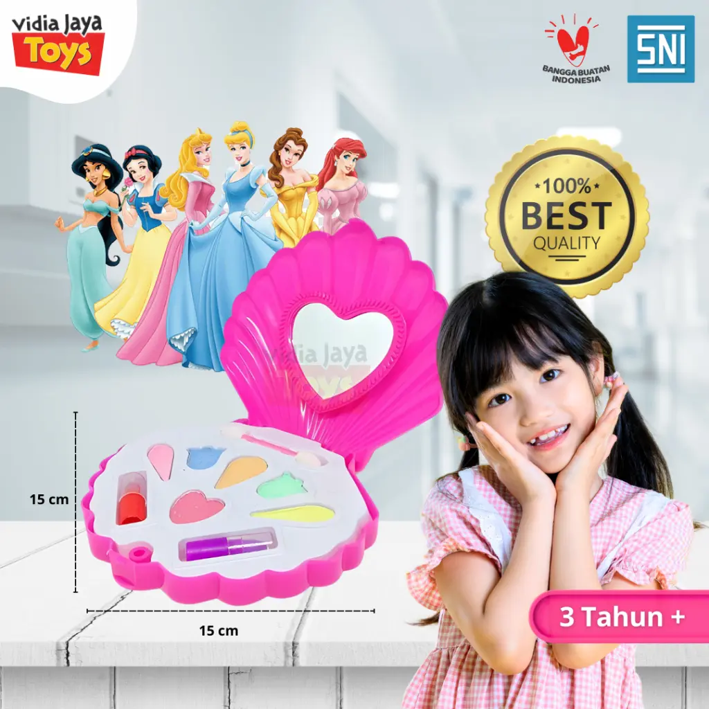 Vidia Jaya Toy Mainan Anak Set Makeup Kecantikan Bentuk Kerang Lucu