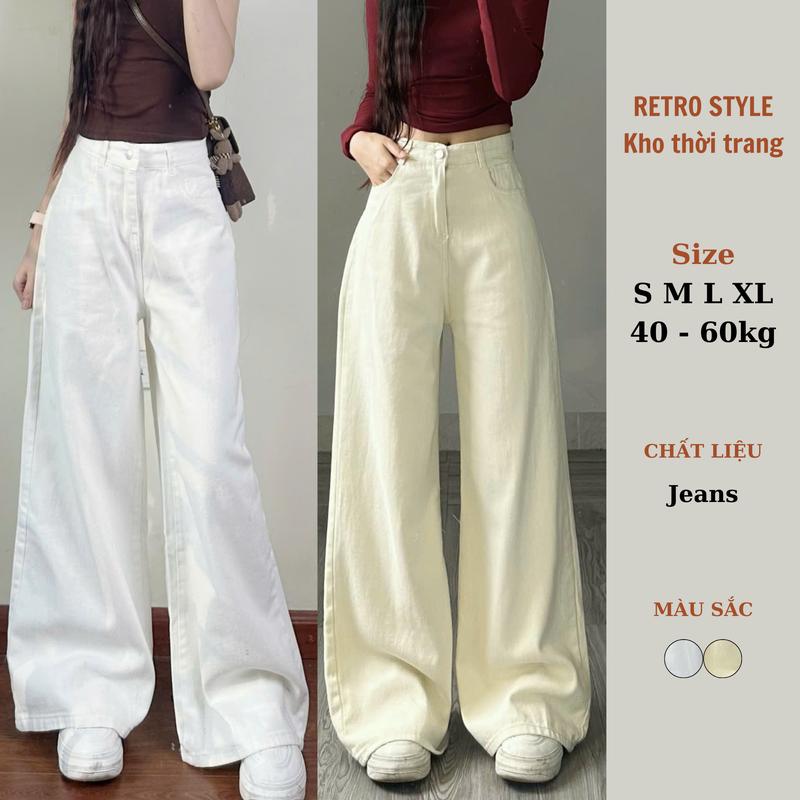 Quần jeans ống rộng màu TRẮNG BE XANH ĐỎ ỐNG LOE form RỘNG dài 6222/6223/7928 chùm phủ chân
