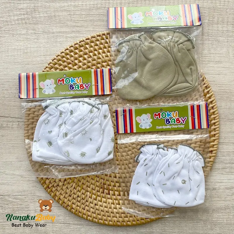 Nanaku Baby - Isi 3 PCS Sarung Tangan 3 PCS Sarung Kaki Bayi Baru Lahir Usia 0-3 Bulan Series Army