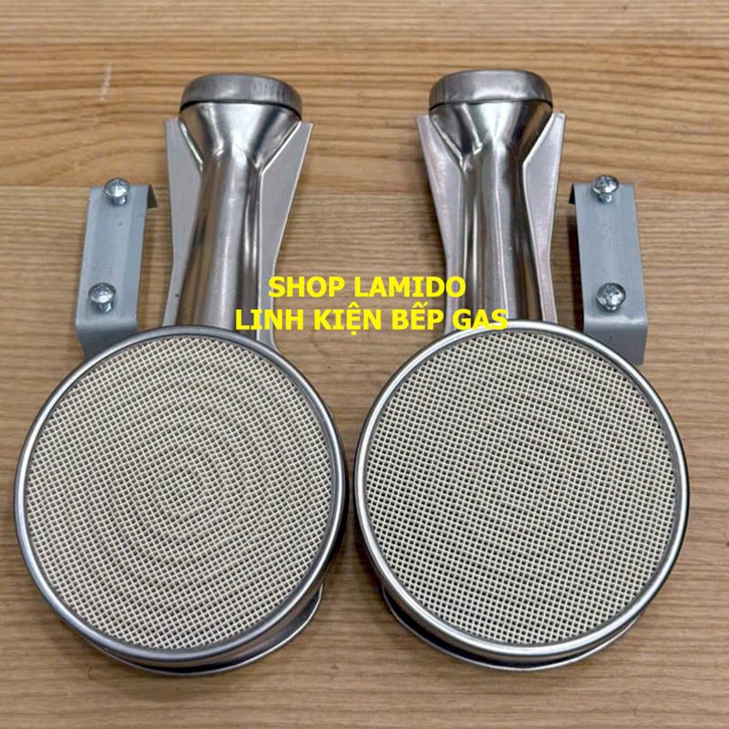 Bộ Họng Đầu Đốt bếp gas hồng ngoại CERAMIC 9CM TRẮNG FUJISHI - ( Kèm Bass gắn + Vít) - [ Phụ kiện bếp ga, linh kiện thay thế ]