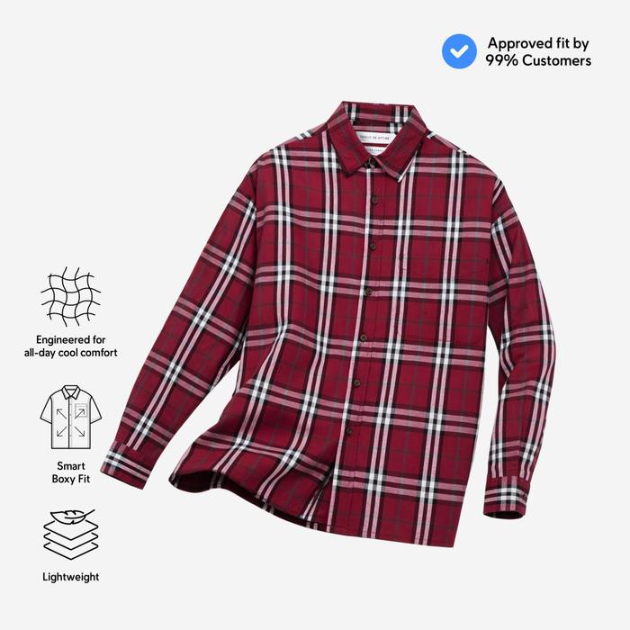 Gambar TENUE Kemeja Lengan Panjang - Daydream - Red Black - L dari Tenue de Attire Kota Administrasi Jakarta Selatan Tokopedia