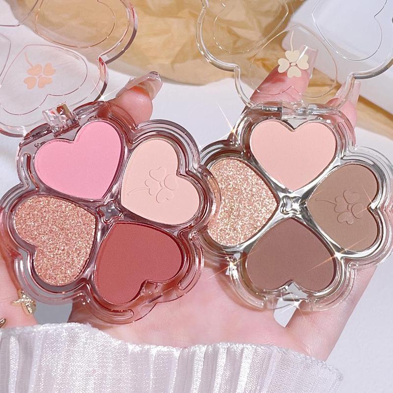 4-color Eyeshadow Palette, 1 Count Matte & Glitter Eye Shadows Powder, Long Lasting Shimmering Eye Shadow Glow Glam Makeup Product 5