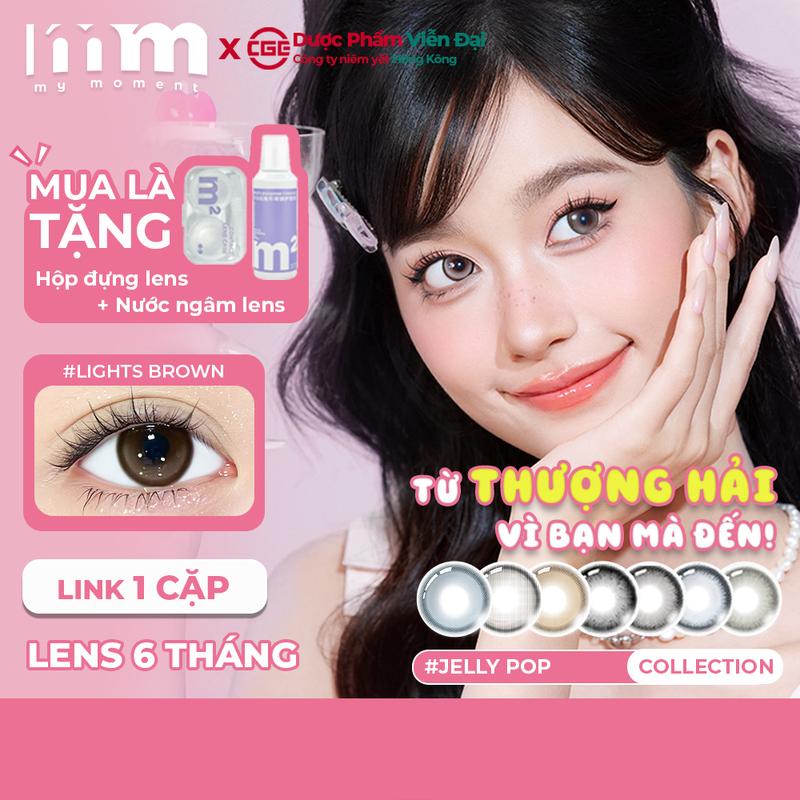 [1 CẶP] Kính áp tròng MMLENS MyMoment Jelly Pop màu nâu xám hồng xanh lá xanh dương trăng douyin tự nhiên Lights Brown Lights Gray Brown Jelly Brown Lights Blue Jelly Black Jelly Green lens 6 tháng girls độ cận (0-7) DIA giãn tròng 14.2-14.5mm kỷ yếu
