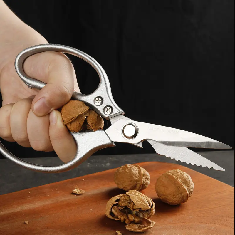 Gunting Dapur Super Tajam Gunting Serbaguna / Alat Pemotong Ayam Sayur Ikan Daging Stainless Steel / Kitchen Scissors Gunting Besar Pembuka Tutup Botol Kaleng Pemecah Walnut Food Grade / Perlengkapan Dapur Pisau Praktis Super Tajam Potong Cutting Knife 4