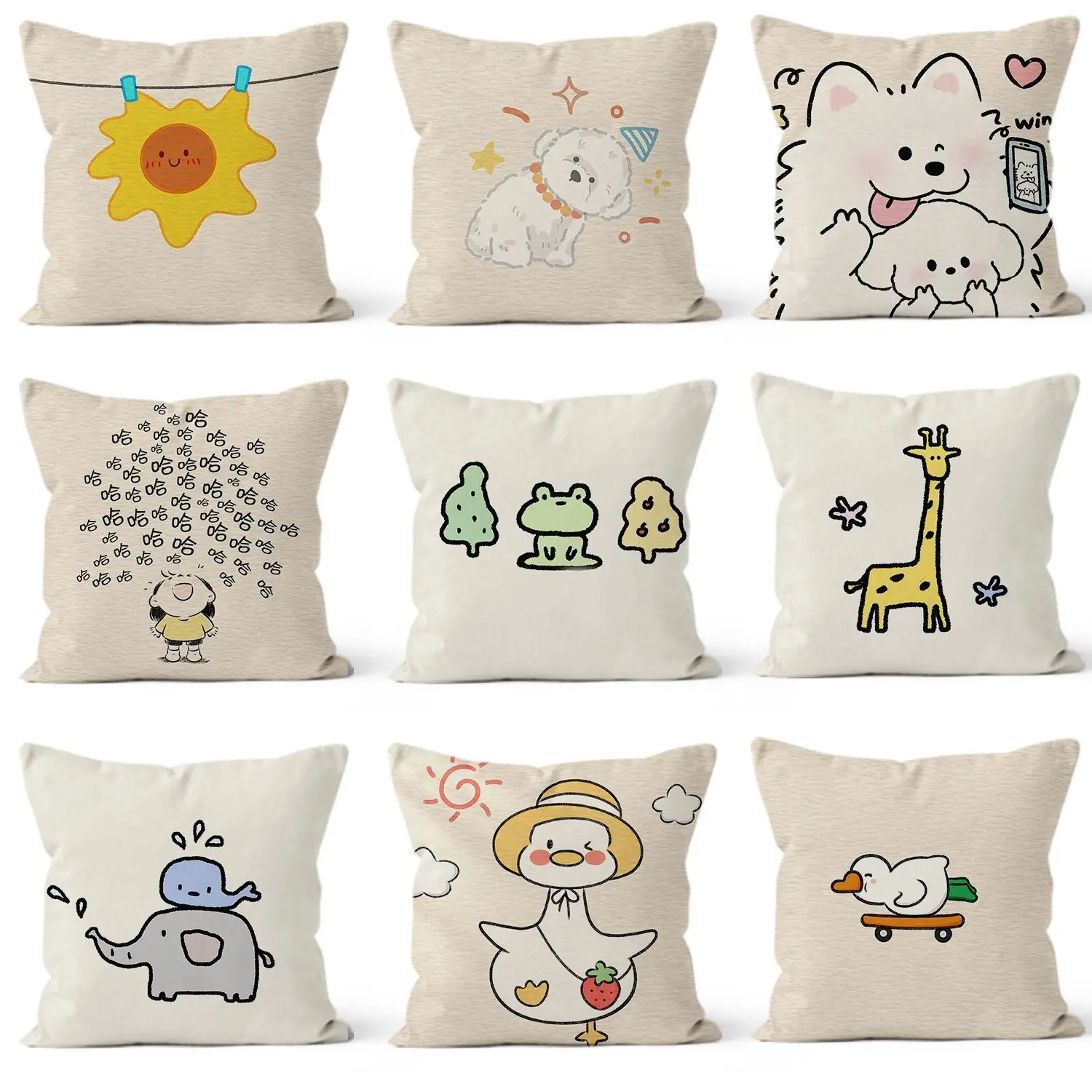Bantal Kusyen, Reka Bentuk Comel dan Ringkas, Hiasan Sofa Rumah, Bantal Kereta, Bantal Tidur Tengah Hari Asrama, 2025 Ketibaan Baru Soft Textiles