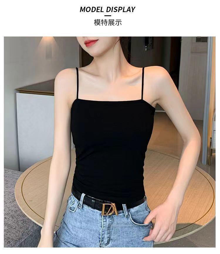 Product Introduction of Áo Yếm Dài, Áo Sơ Mi Lớp Cơ Sở Nữ, Áo Ống, Chống Lộ, Có Đệm Ngực Cố Định, Phong Cách Dễ Thương Và Gợi Cảm, Có Thể Mặc Bên Trong Top Denim Women 5