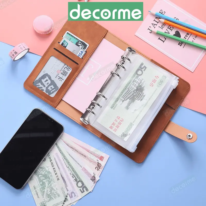 Túi zip sổ tiết kiệm DecorMe túi zip A6 đựng tiền, đồ cá nhân, gắn sổ tiết kiệm, sổ tay tiện lợi chống nước 4