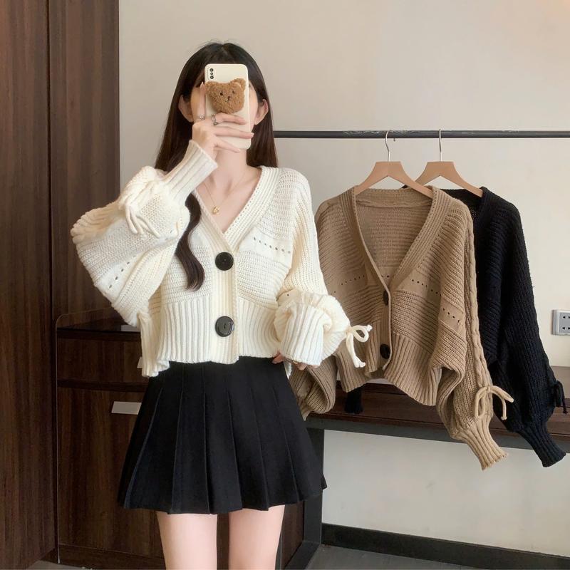 (HÀNG QC) Áo len Kozoda AL522 kiểu nữ, form vừa, dài tay, chất dệt kim, khoác cardigan, 3 màu thu đông Hàn Quốc - Women, Top
