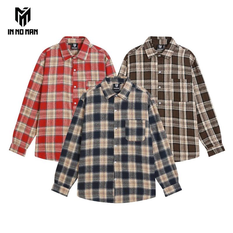 Áo Sơ Mi Nam Nữ Flannel Kẻ Caro Thời Trang, Áo Khoác Ngoài Flannel Hot Trend 2025