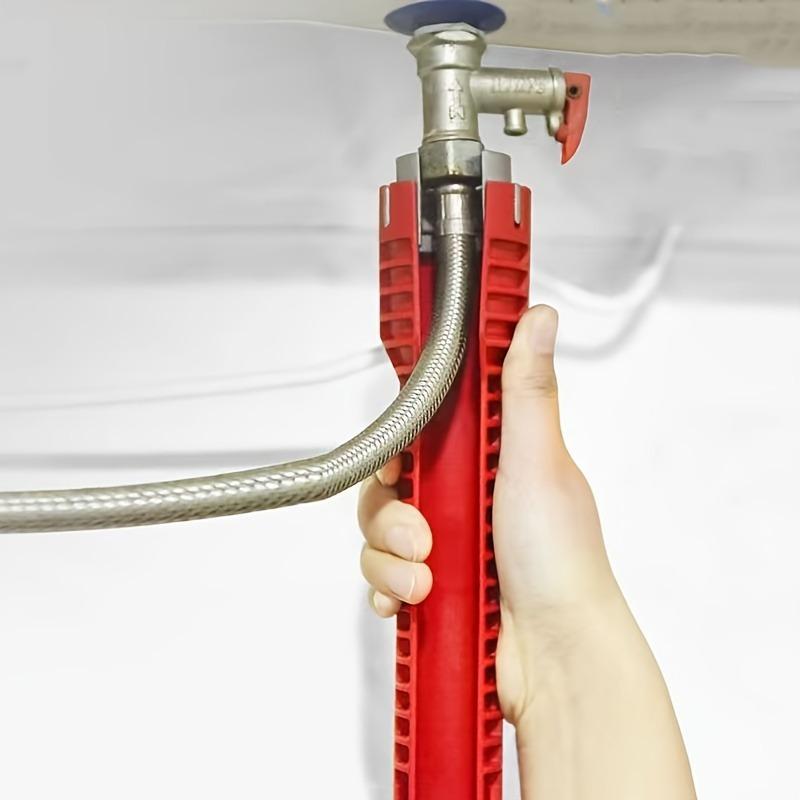 8 in 1 Multifunctional Water Tank Wrench, Multipurpose Bathroom Sink Wrench, Durable Wrench with Rubber Handle, Bathroom Installation & Repair Tool, Hardware 6