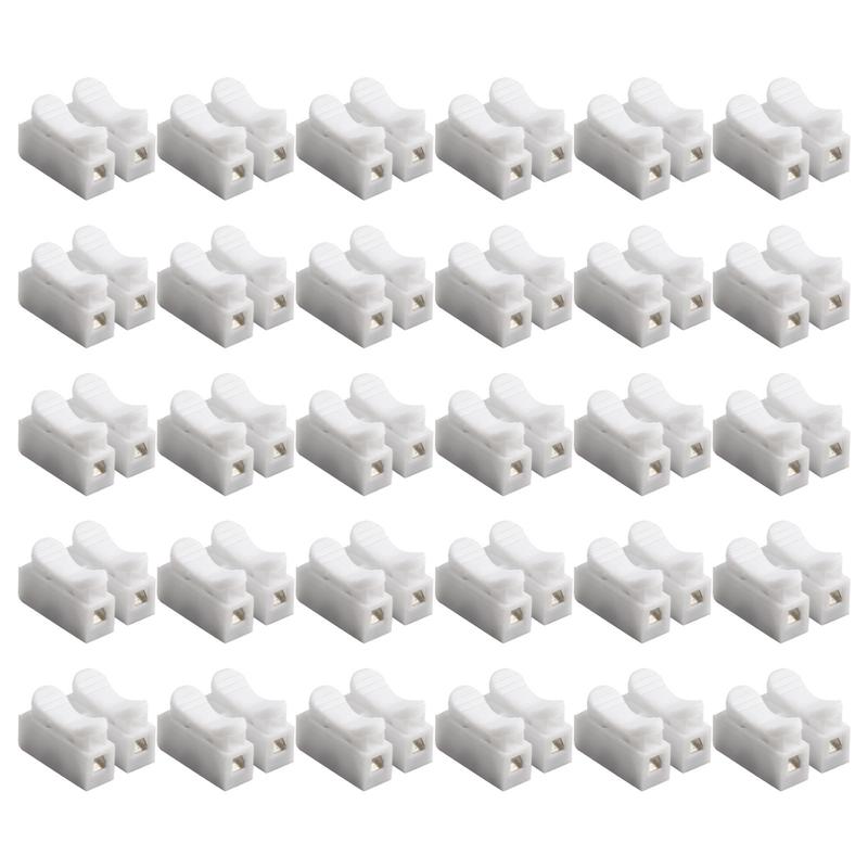 30Pcs CH2 Spring Quick Wire Connector Cable Clamp Terminal Block LED Strip Light 2