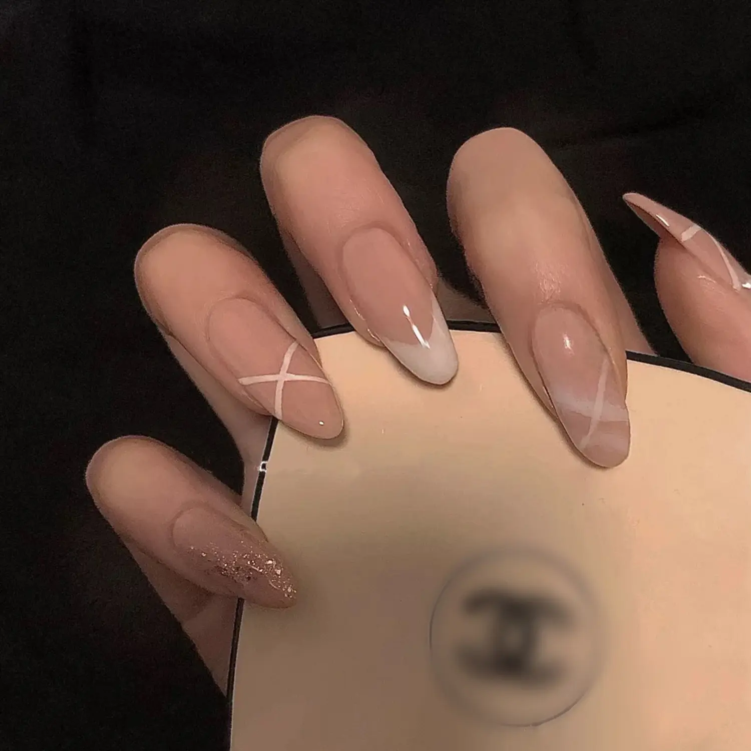 COD Kuku Palsu nail art aesthetic dan lem wisuda 24pcs THE MINIMALIST LINES tangan cat Polish